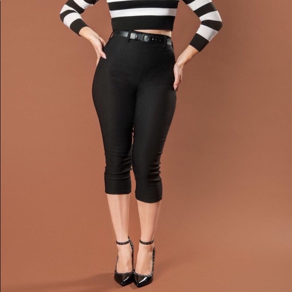 ALLISON BAD GIRL CAPRI BLACK BENGALINE TRACI LORDS